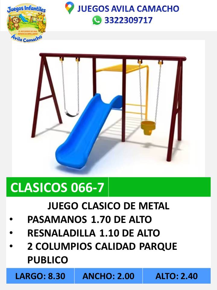 columpio + resbaladilla 1.20 + pasamanos